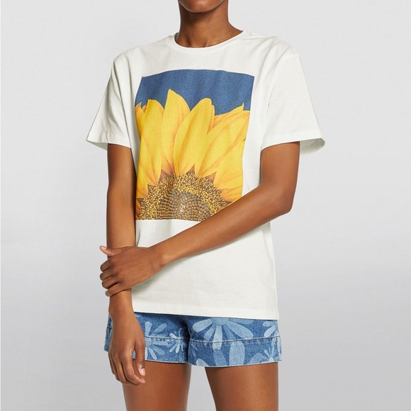 SANDRO Organic Cotton Sunflower T-Shirt - Picture 1 of 8